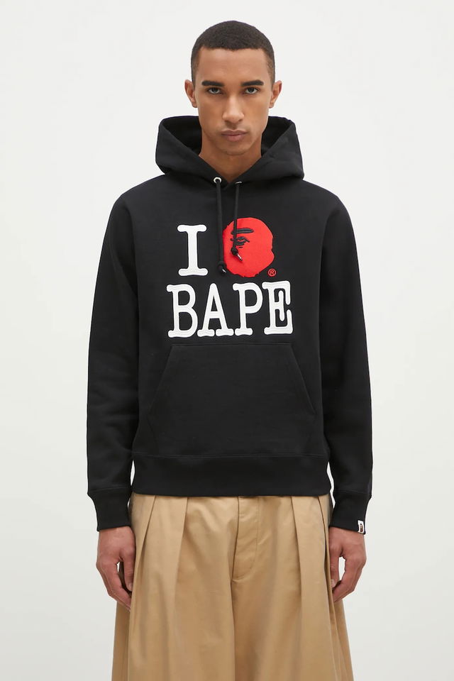 I Love Bape Pullover Hoodie with Application