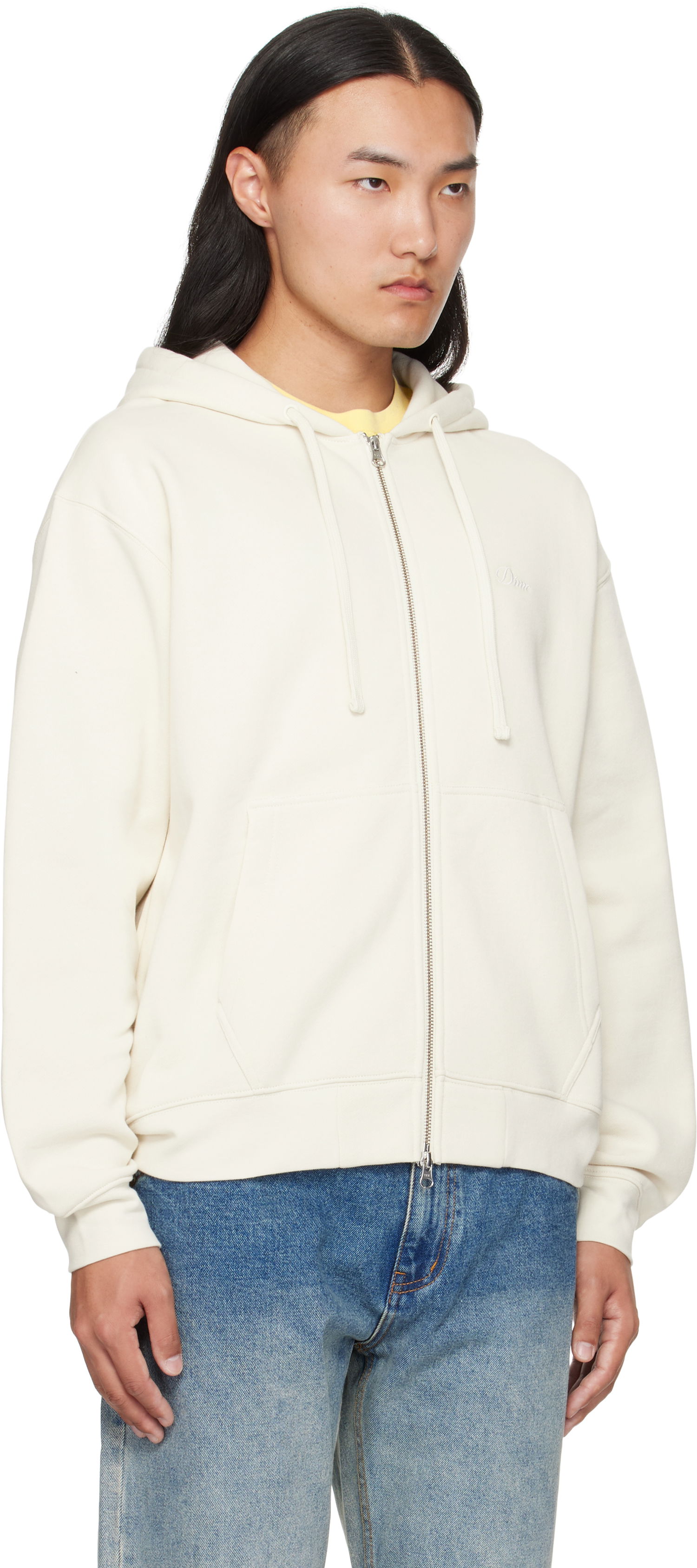 Суитчър Dime Dime Cursive Zip Hoodie Бяло | DIMEFA2573NAT, 1