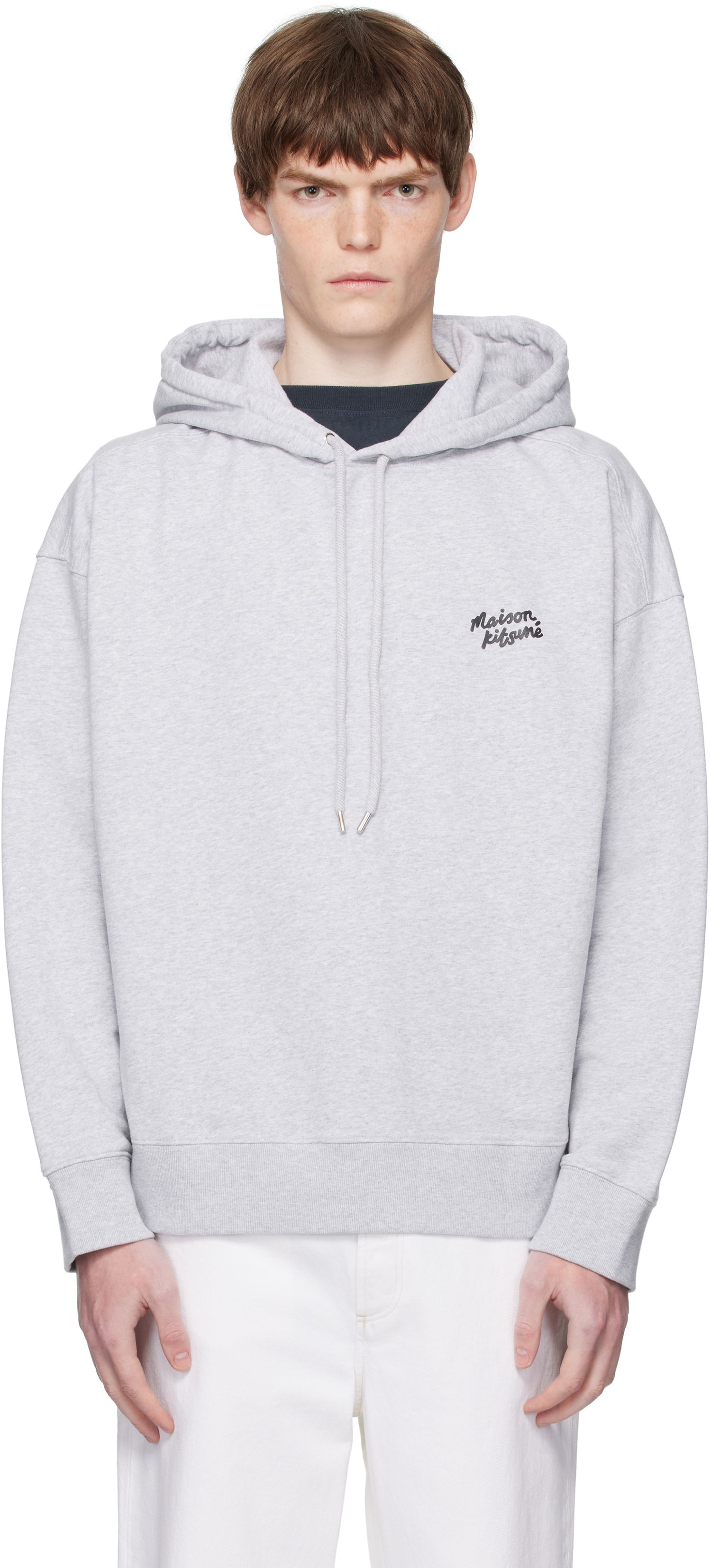Суитчър MAISON KITSUNÉ Maison Kitsuné Handwriting Oversize Hoodie Сиво | PM00704KM0340, 0