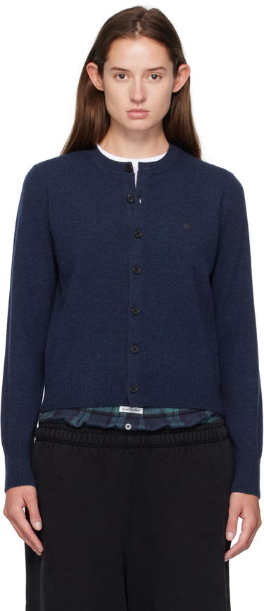 Пуловер Acne Studios Fitted Yak Wool Cardigan Тъмно синьо | A60634-, 0