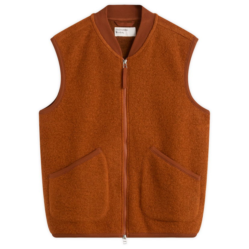Жилетка Universal Works Universal Works Wool Fleece Zip Vest Кафяво | 00015-RST