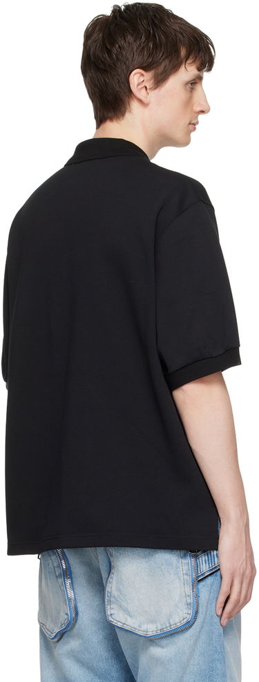 Поло тениска We11done Logo-Appliquéd Cotton-Jersey Polo Черно | WD-TT1-22-537-U-BK, 2