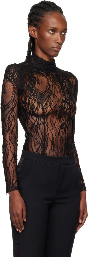 боди Balmain Balmain Long-Sleeved Lace Bodysuit Черно | FF1BG515CG07, 1