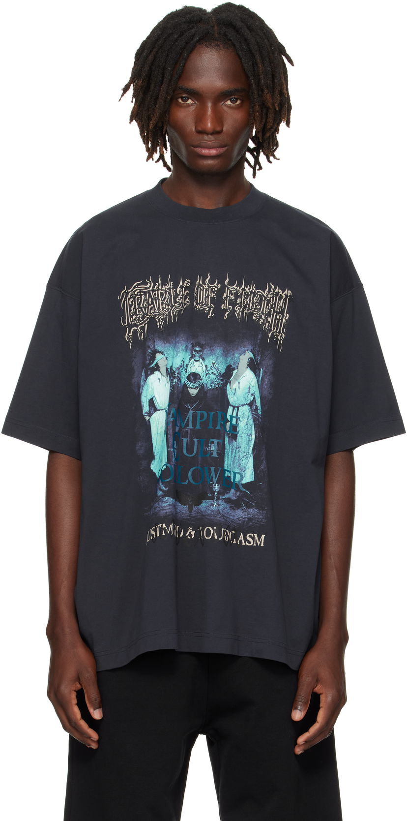 Тениска VETEMENTS Vetements Cradle of Filth 'Vampire Cult' Oversized Graphic T-Shirt Черно | UCF76TR700N