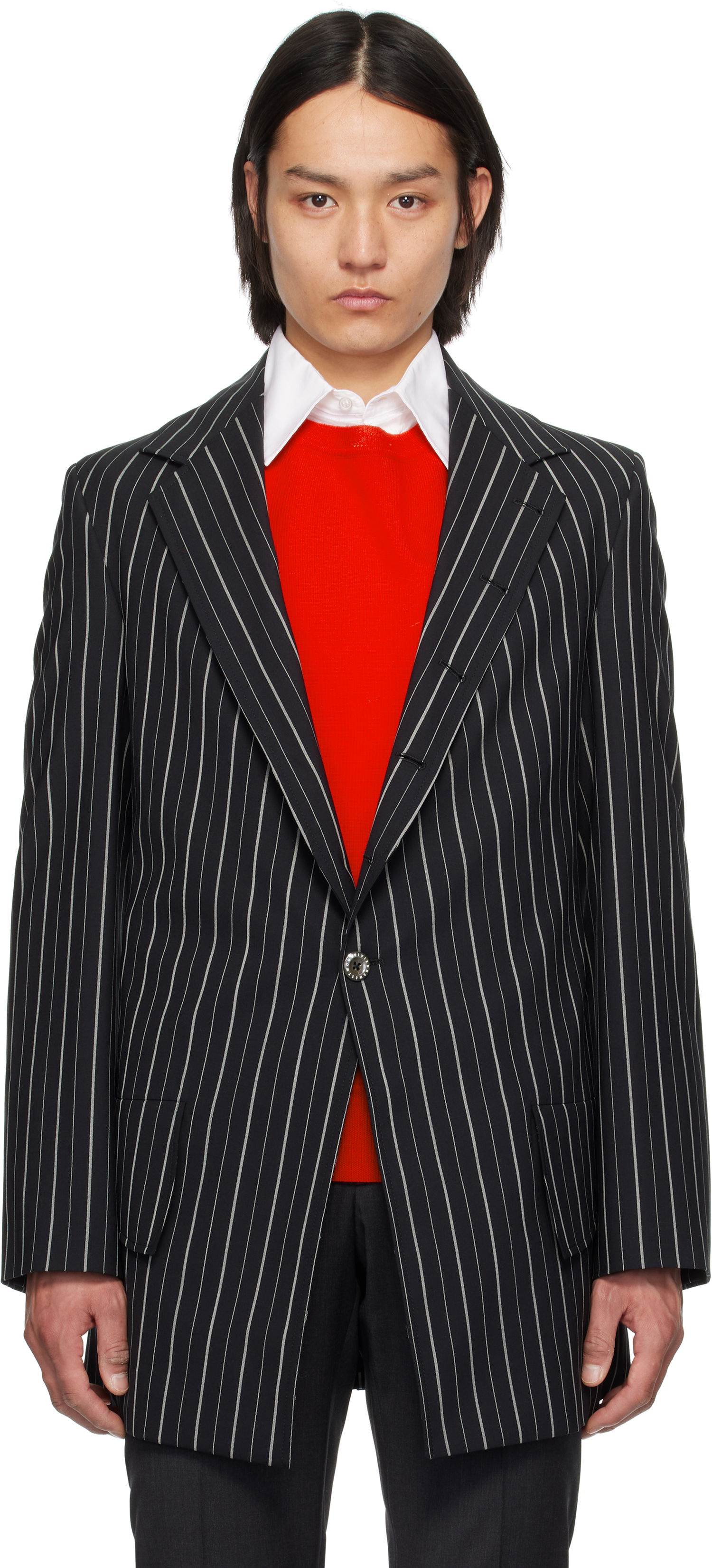 Яке Vivienne Westwood Vivienne Westwood Pinstripe DL Blazer Черно | 2301001Y-W0123-, 0
