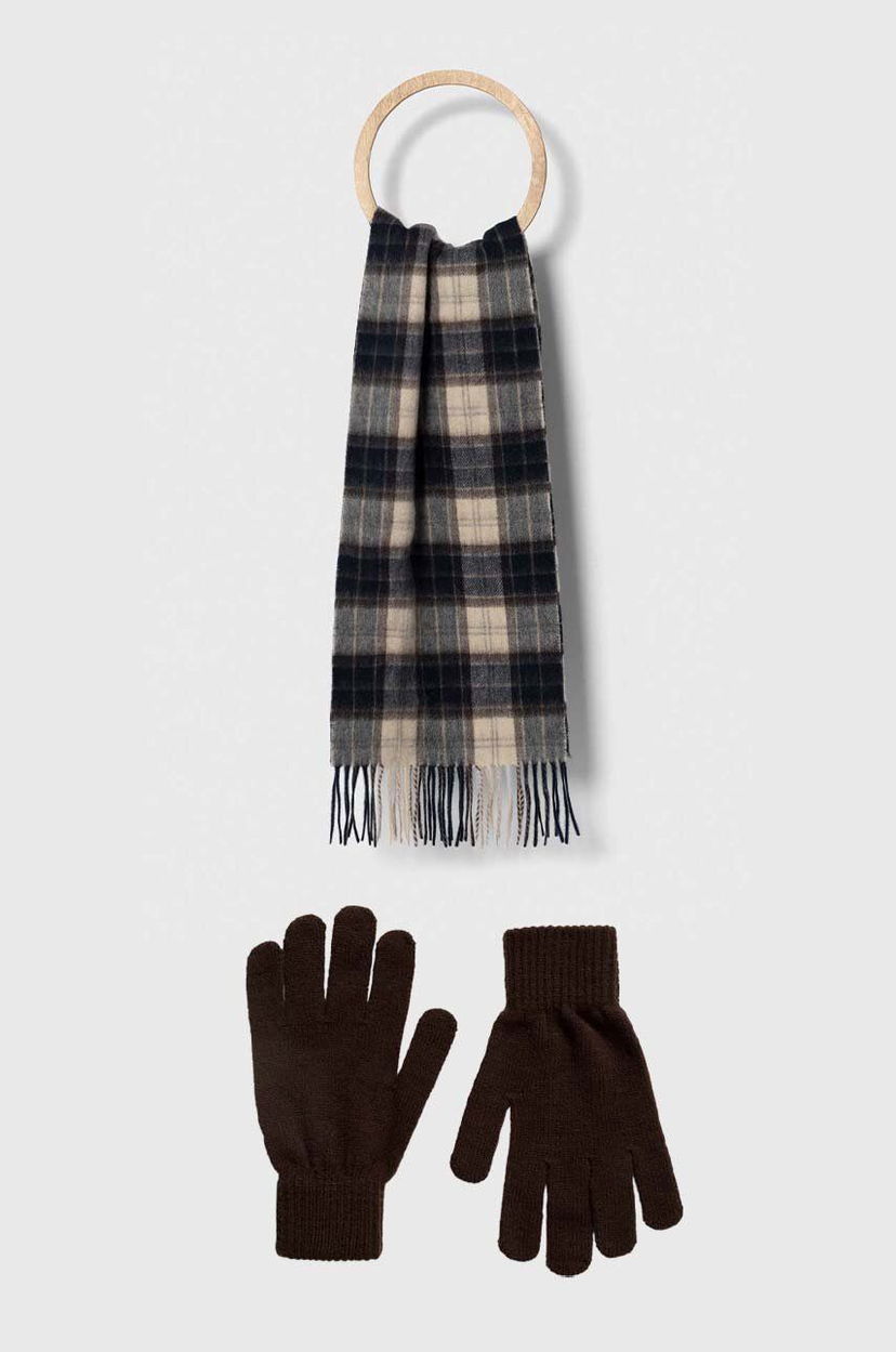 Шал Barbour Scarf & Glove Set Кафяво | MGS0018