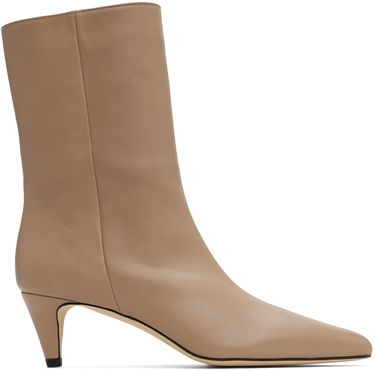 Кецове и обувки BY FAR Lysander Leather Ankle Boots Бежово | MWFBO068LL028BG017PL, 0