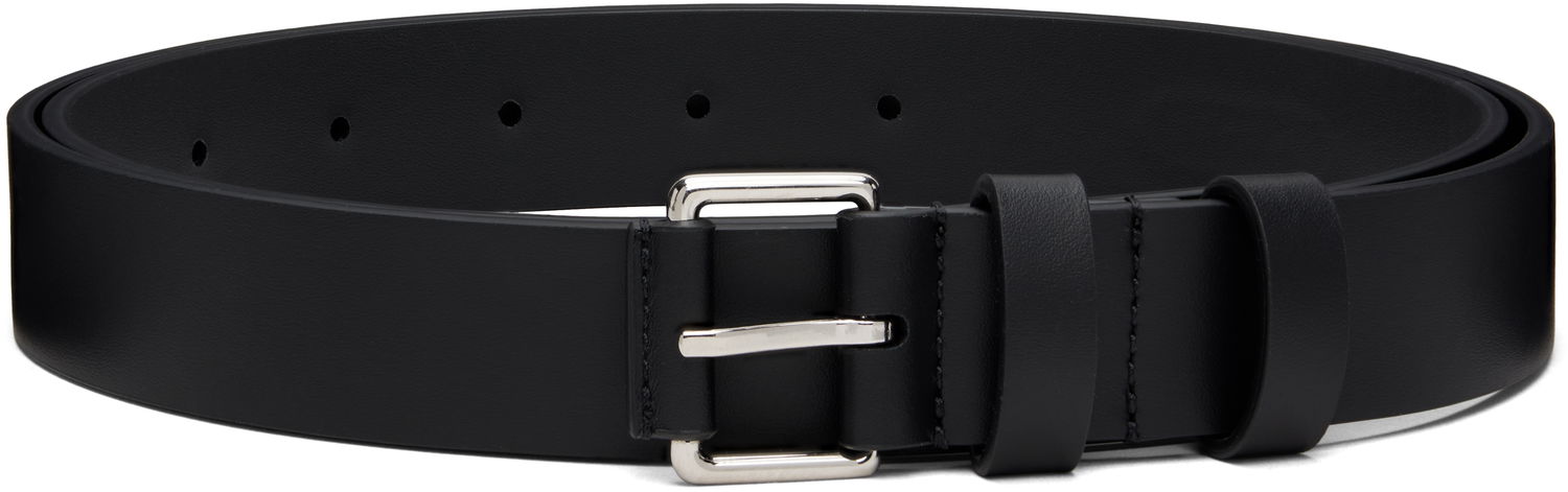 Колани LANVIN Compagnon Rectangular Buckle Leather Belt Черно | AM-BECCB4-VEBF-H25, 0
