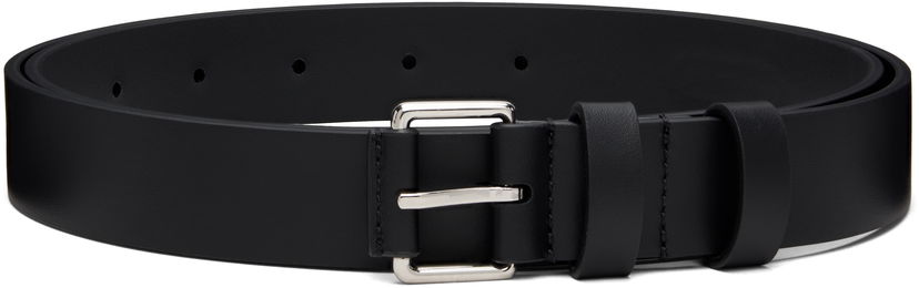 Колани LANVIN Compagnon Rectangular Buckle Leather Belt Черно | AM-BECCB4-VEBF-H25