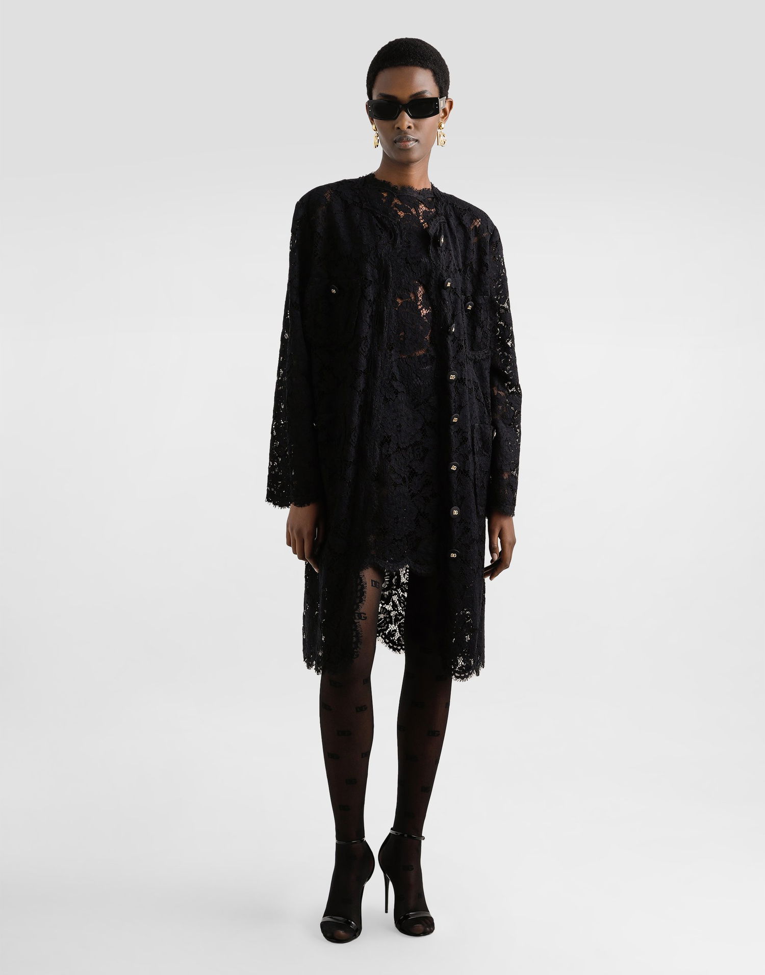 Pокля Dolce & Gabbana Dolce & Gabbana A-Line Lace Dress Черно | F6ATYTHLM7LN0000, 1