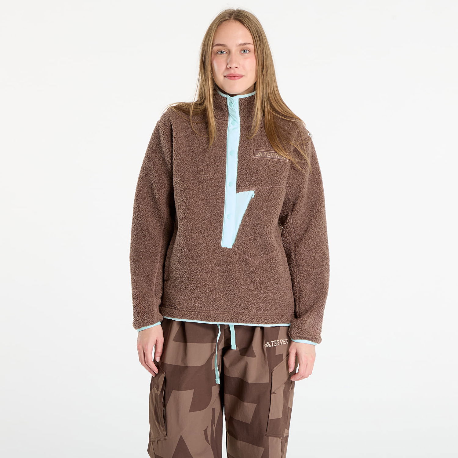 Суитчър adidas Performance Terrex Xploric High Pile Fleece Pullover Sweatshirt Кафяво | JN0931, 0