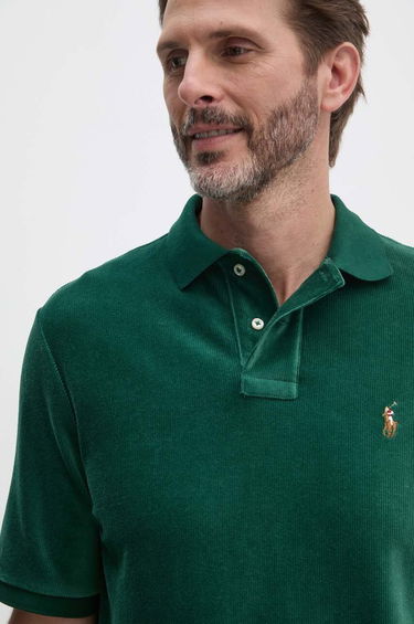 Поло тениска Polo by Ralph Lauren Corduroy Polo Shirt Зелено | 710909633005, 3