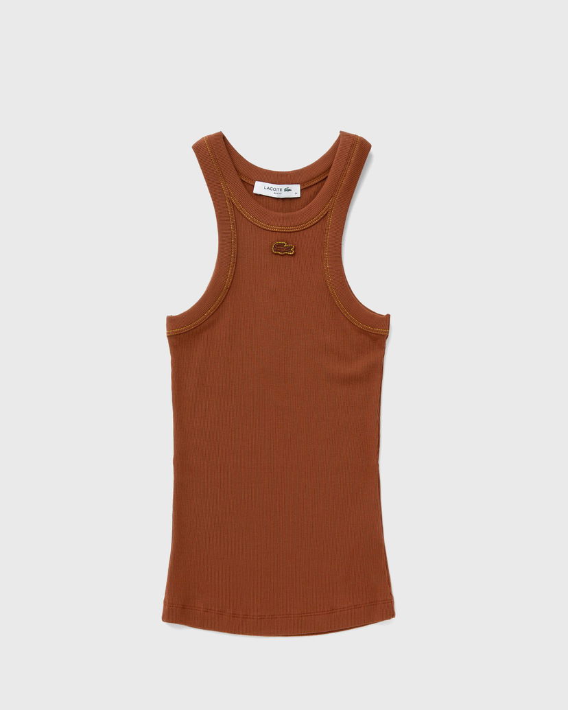 Потник Lacoste Brown Slim Fit Ribbed Tank Top Кафяво | TF2558-SHI