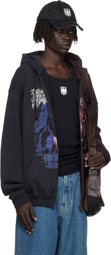 Суитчър VETEMENTS Vetements Cradle of Filth Oversized Zip-Up Hoodie Бургунди | UCF76ZU900BR, 4