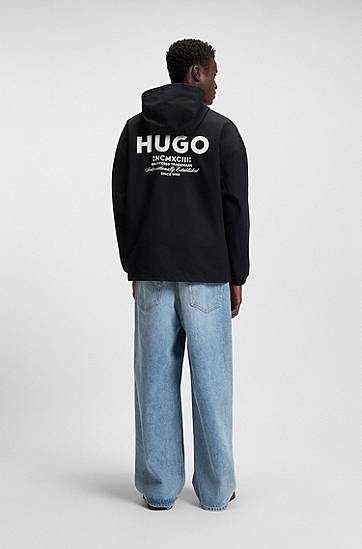 Яке BOSS HUGO Water-Repellent Hooded Jacket Черно | 50548719, 1
