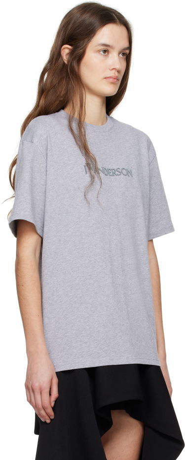 Тениска JW Anderson JW Anderson Flocked Logo T-Shirt Сиво | JT0282-PG1510, 1