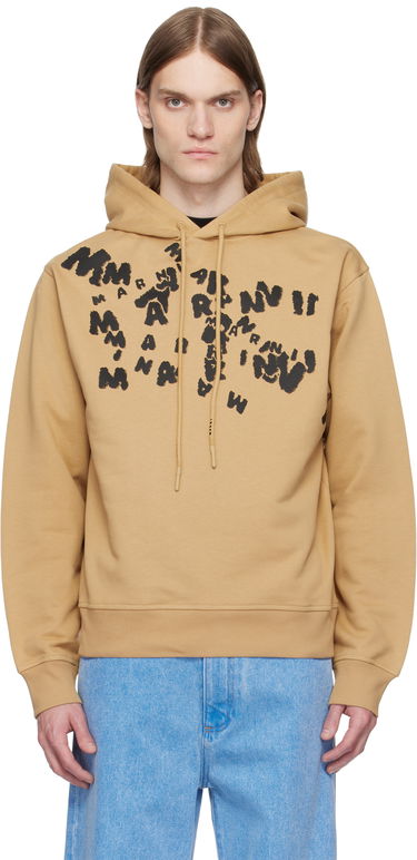 Суитчър Marni Marni Caos Logo Print Hoodie Бежово | FUMU0137P3 USCX48, 0