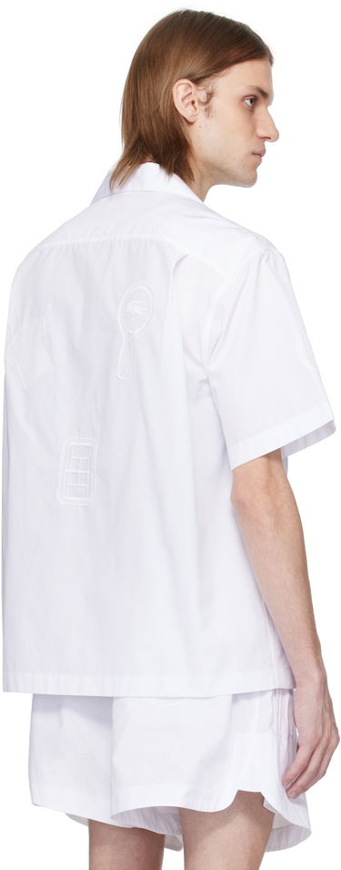 Риза Lacoste Lacoste Runway Relaxed Fit Badge Shirt Бяло | CH6843, 2