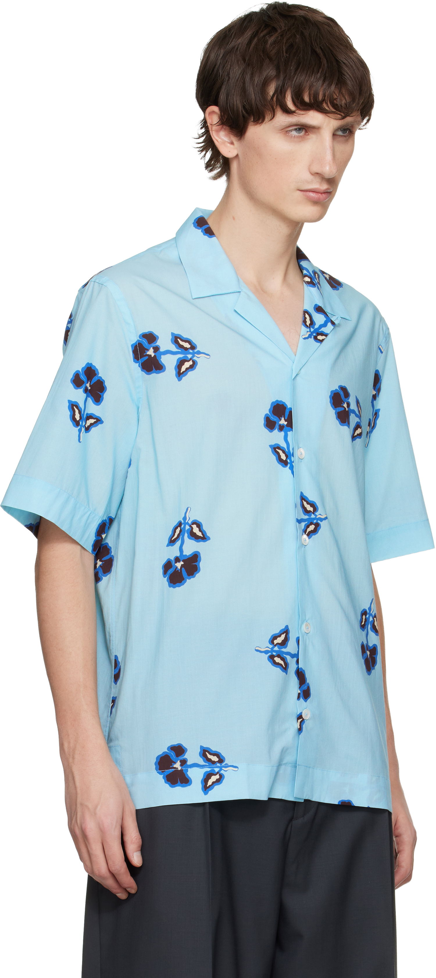Риза Paul Smith Paul Smith 'Tri Flower' Short-Sleeve Shirt Синьо | M1R-905U-T02752-40, 1