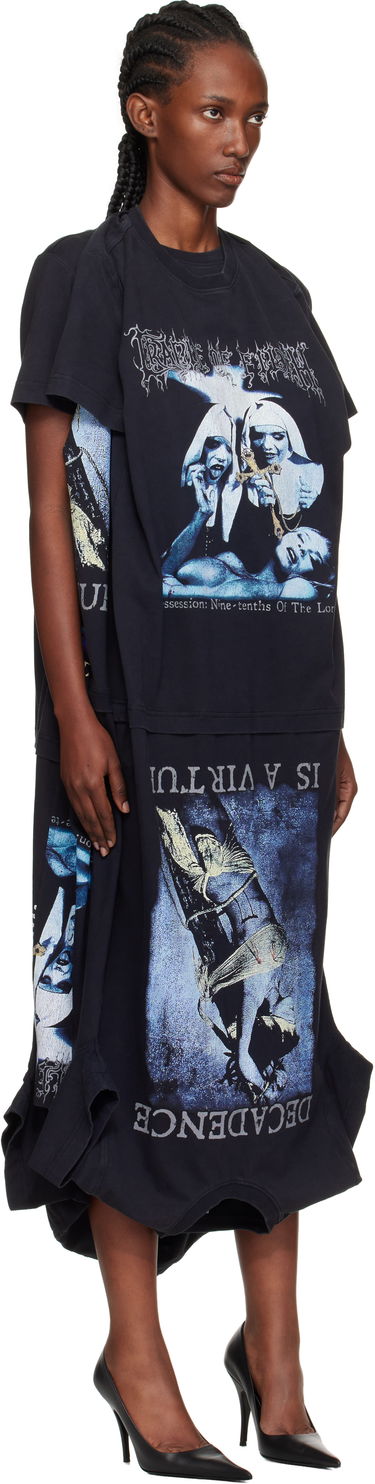 Pокля VETEMENTS Vetements Cradle of Filth Multi T-Shirt Maxi Dress Черно | WCF76DR995B, 1