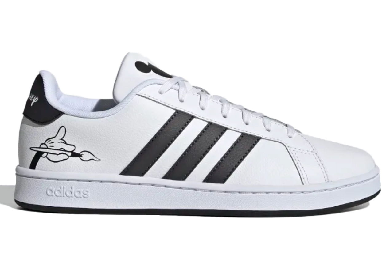 Кецове и обувки adidas Originals Grand Court Base Disney Mickey Mouse Brush Бяло | GW3658, 0