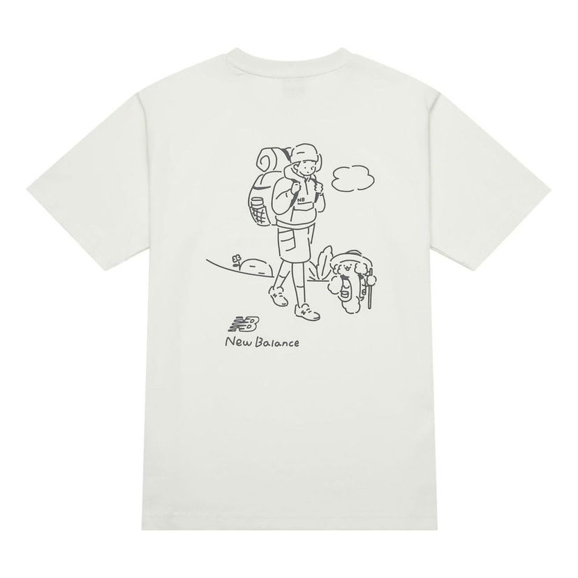 Тениска New Balance Hiking Graphic T-Shirt Бяло | AMT42339-CIC