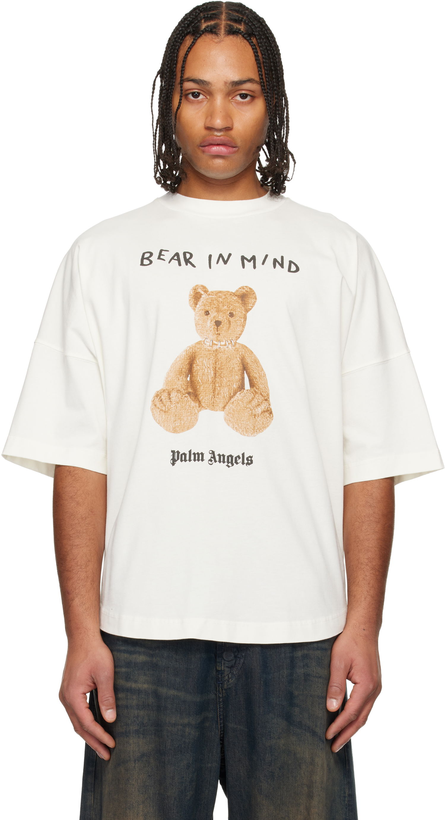 Тениска Palm Angels 'Bear In Mind' Oversized T-shirt Бяло | PMAA10BF25JER0040360, 0