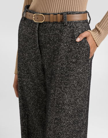 Панталони Dolce & Gabbana Dolce & Gabbana Stretch Wool Chevron Trousers Черно | FTC31TFCBAJS8030, 3