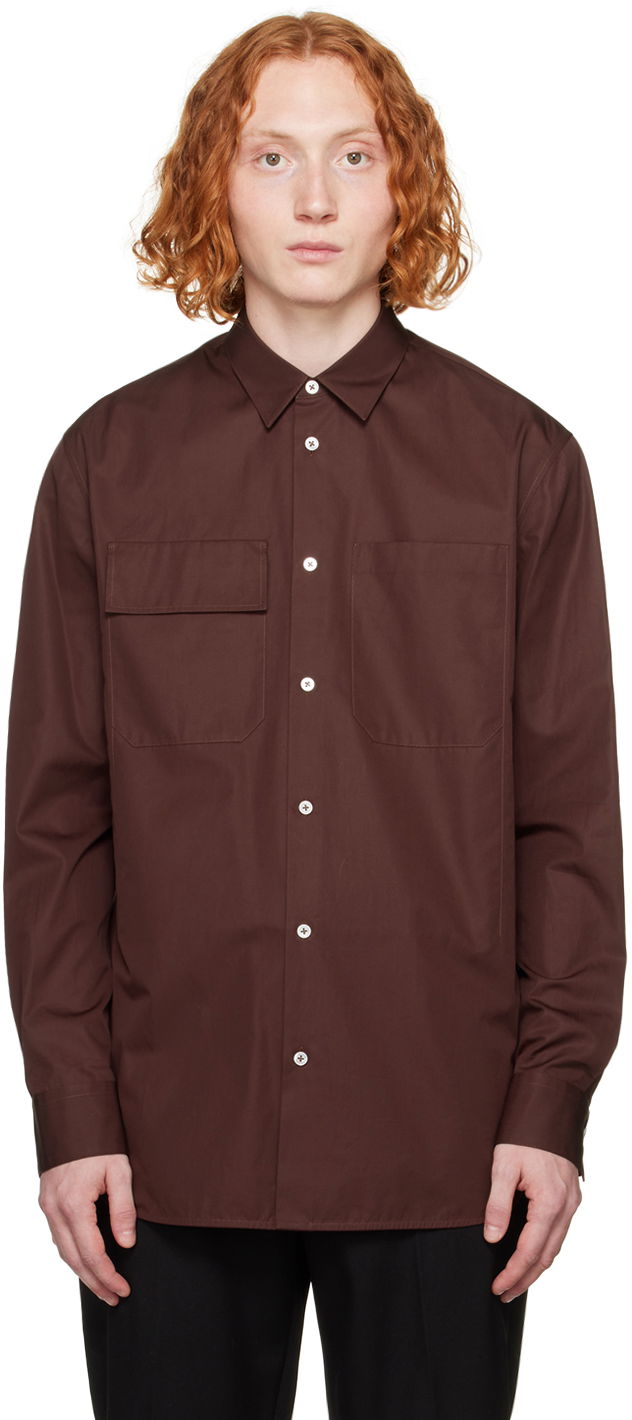 Риза Jil Sander Pocket Shirt Бургунди | J23DL0002_J45001, 0