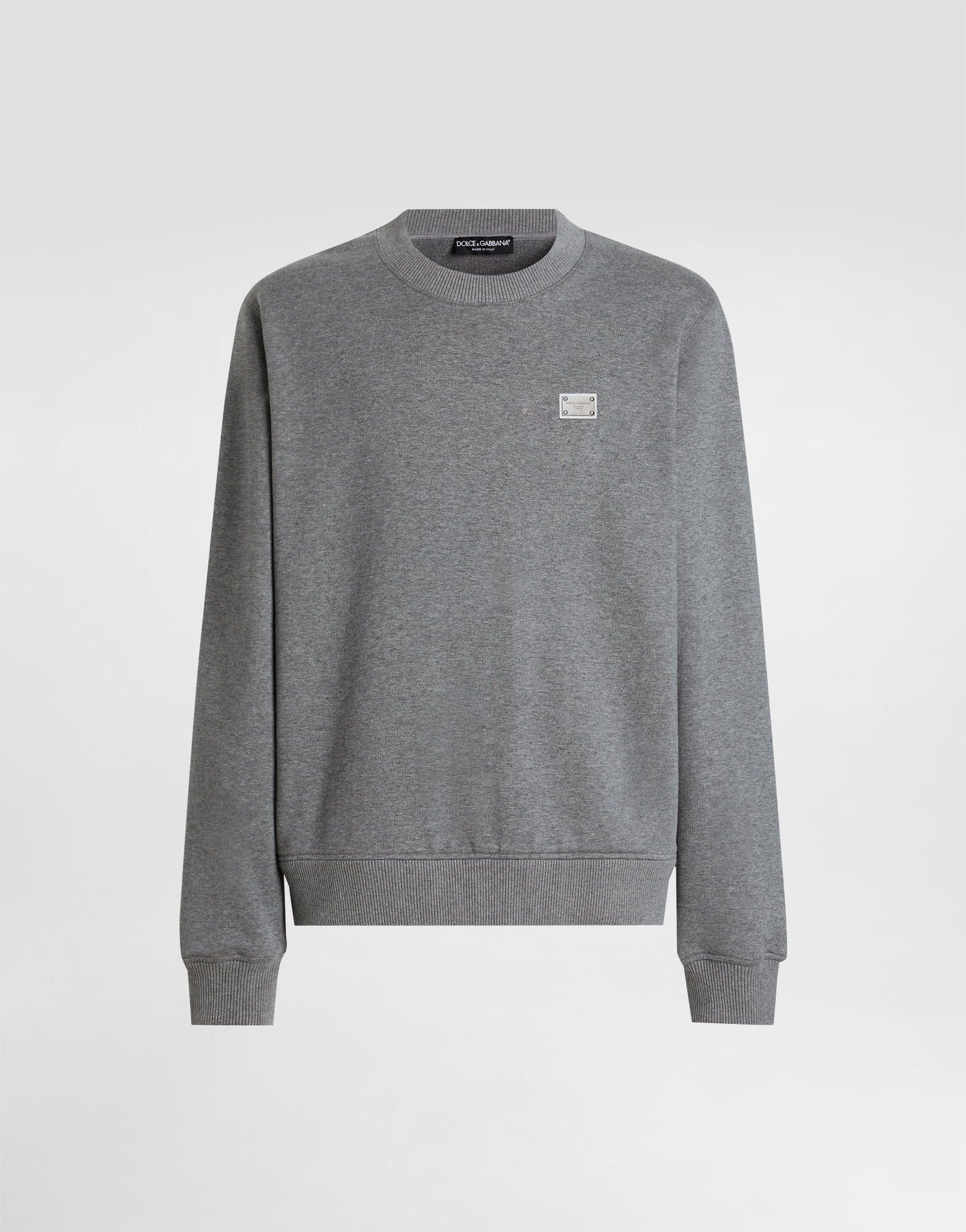 Суитчър Dolce & Gabbana Dolce & Gabbana Cotton Sweatshirt with Metal Tag Сиво | G9ABJTG7N7BS8291, 0