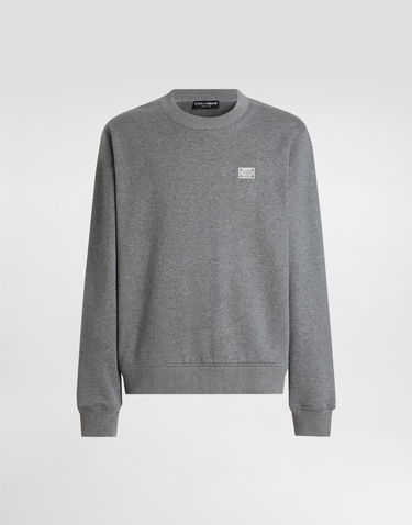 Суитчър Dolce & Gabbana Dolce & Gabbana Cotton Sweatshirt with Metal Tag Сиво | G9ABJTG7N7BS8291, 0