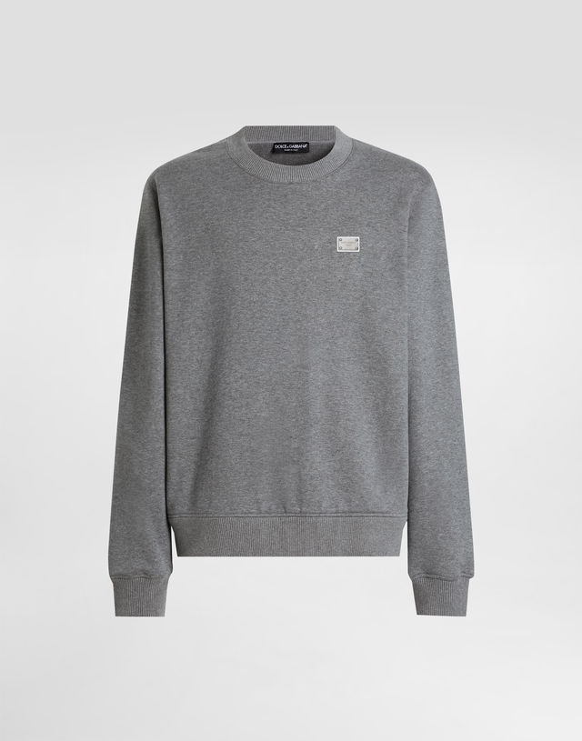 Dolce & Gabbana Cotton Sweatshirt with Metal Tag