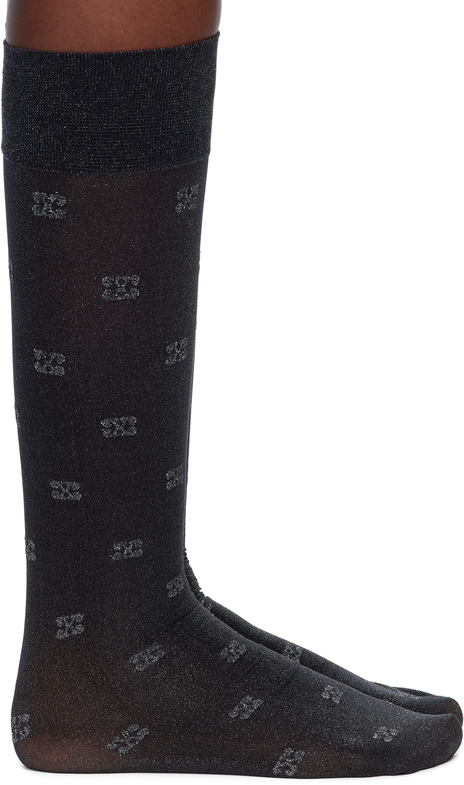 Чорапи GANNI Glitter Butterfly Lace Socks Черно | A6297, 0