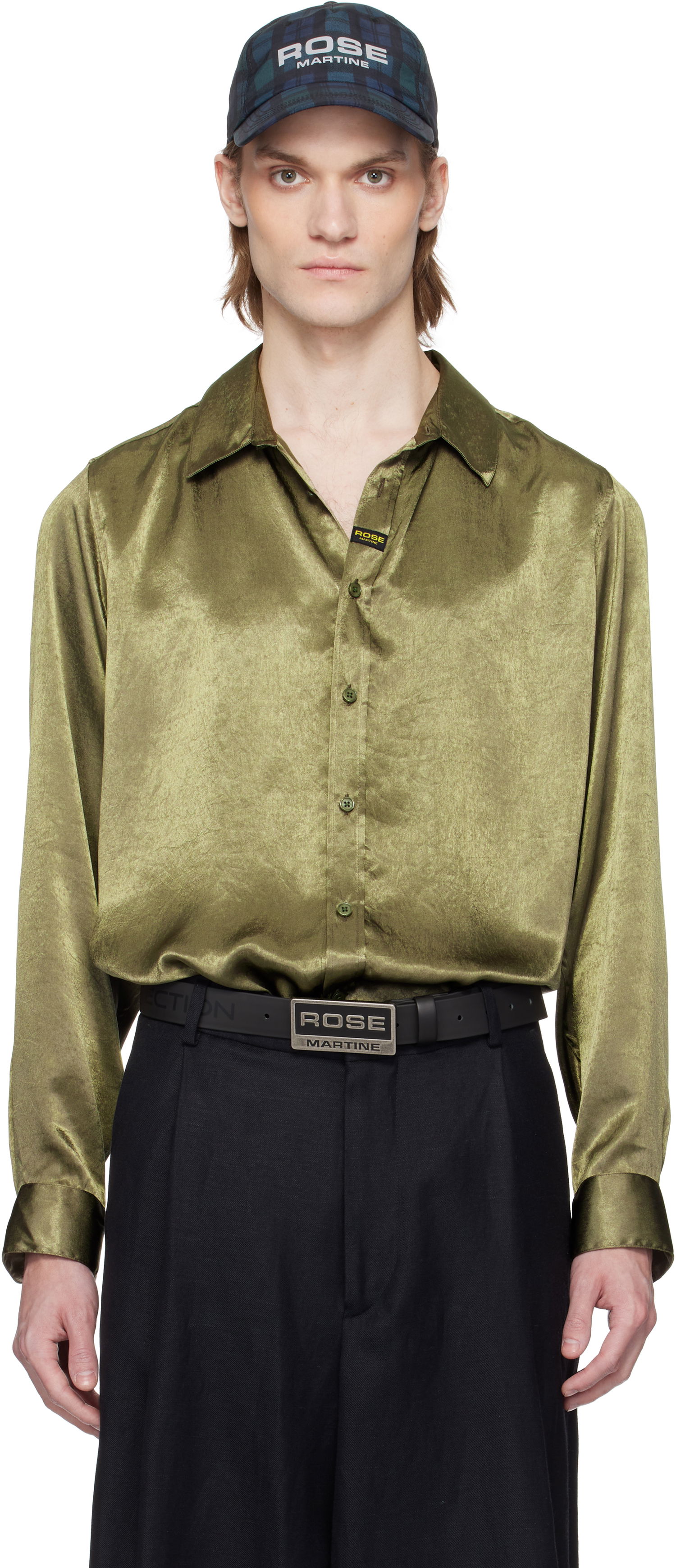 Шапка с козирка Martine Rose Martine Rose Classic Shirt Зелено | 401WS26417, 0