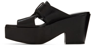 Облекло BY FAR BY FAR Lenka Platform Heeled Sandals Черно | 22SSLNKMBLGLS, 2