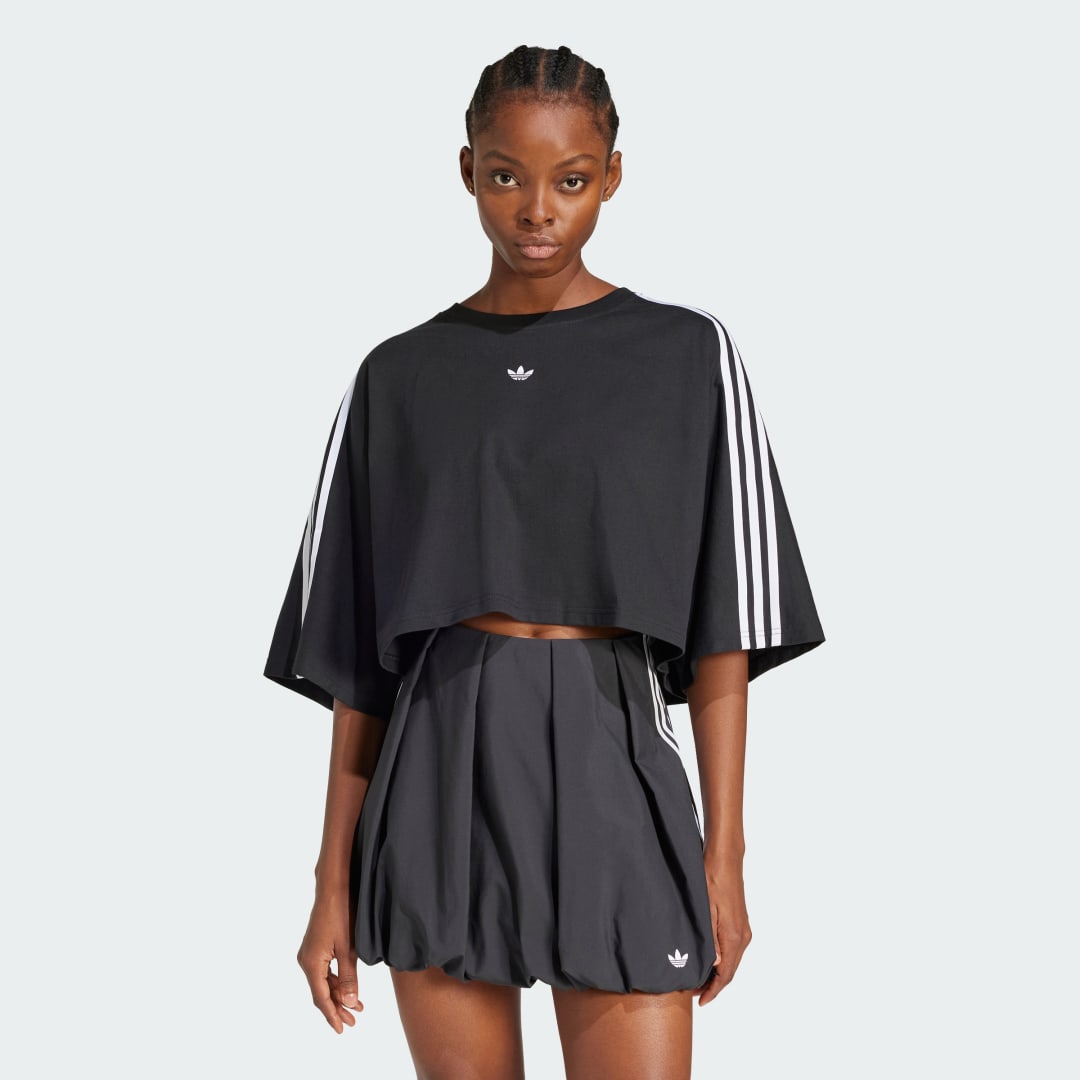 Съкратен топ adidas Performance Adilenium Season 3 Boxy Oversized Cropped T-Shirt Черно | JY8884, 0