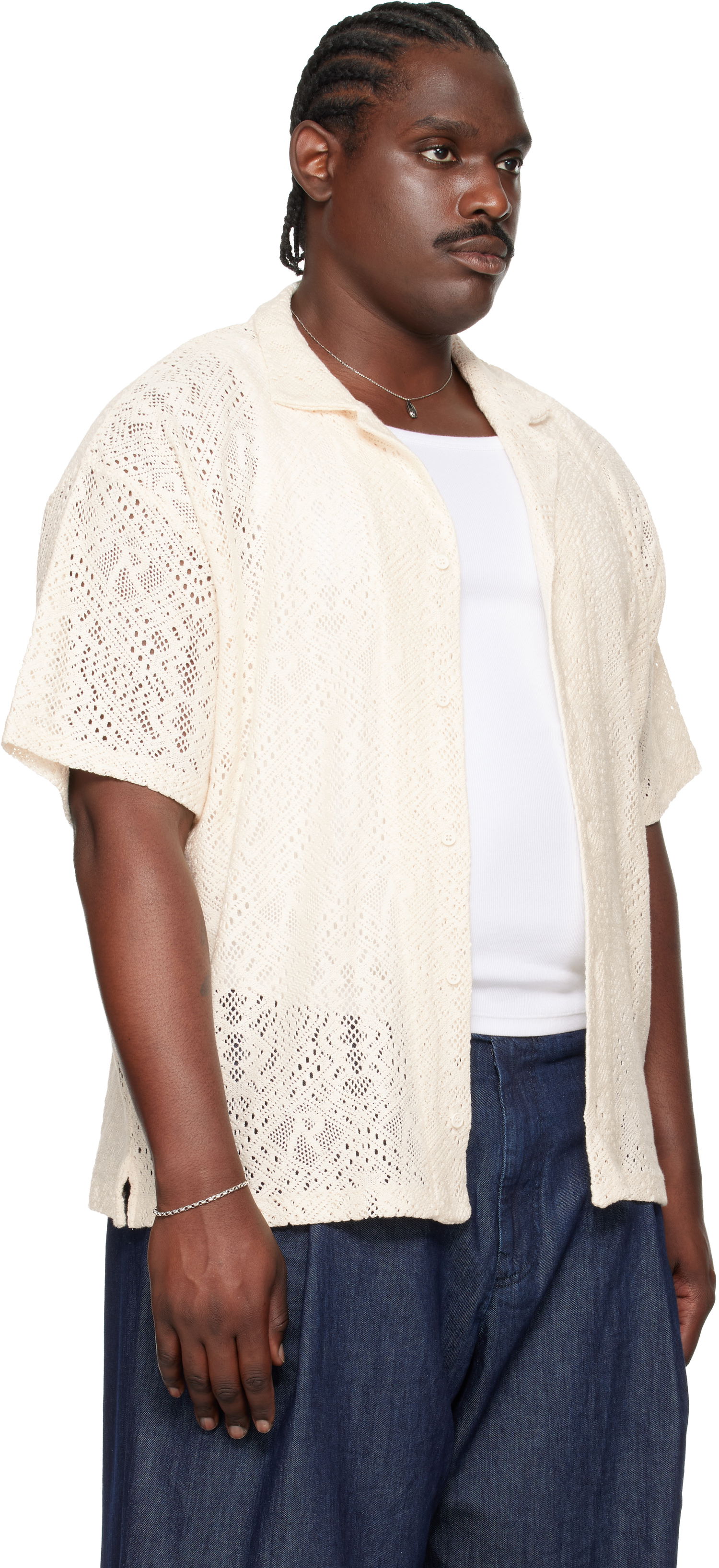 Риза Represent Clo All Over Crochet Shirt Бежово | MLM3837, 1