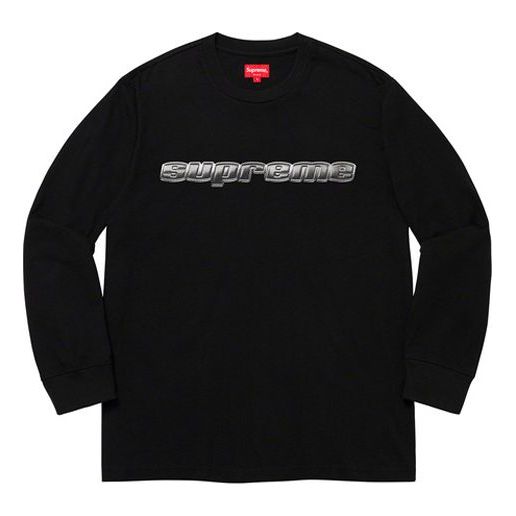 Тениска Supreme Chrome Logo Long Sleeve T-Shirt Supreme FW19 Черно | SUP-FW19-331