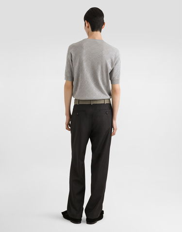 Пуловер Dolce & Gabbana Silk Short-Sleeved Jacquard Pullover Сиво | GXX03TJBSO9V0545, 2