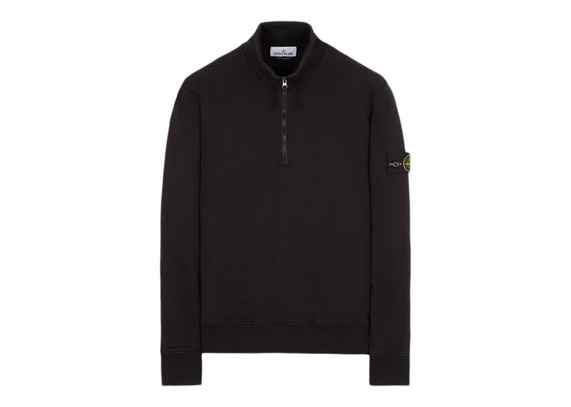 Суитчър Stone Island Half-Zipper Sweatshirt Black Черно | 801561951 - A0029