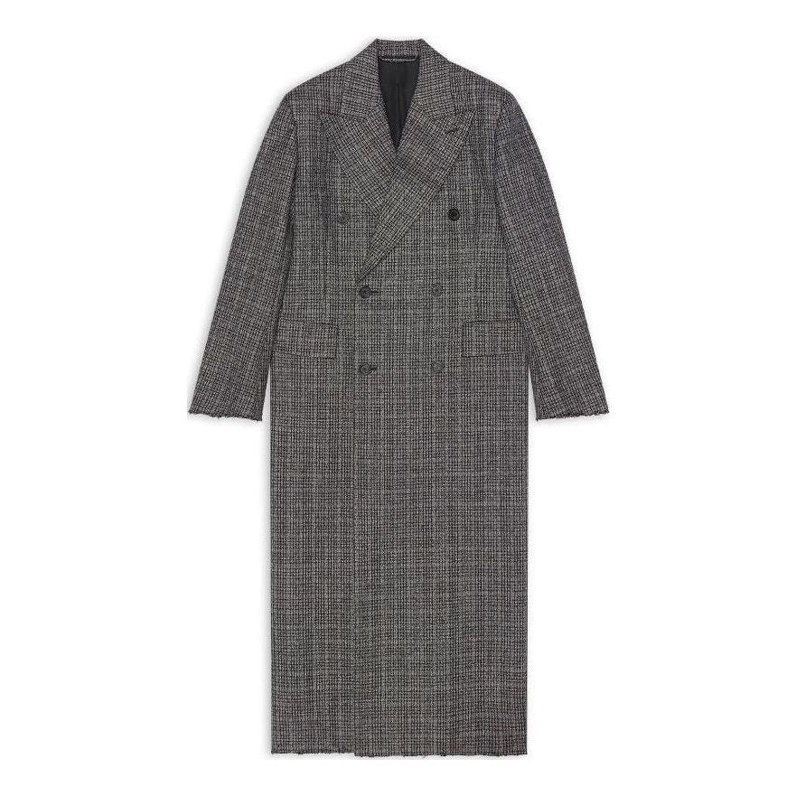 Палта Balenciaga Double Breasted Check Coat Сиво | 704488TMU021070, 0