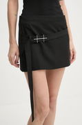 Wool Blend Mini Skirt with Belt