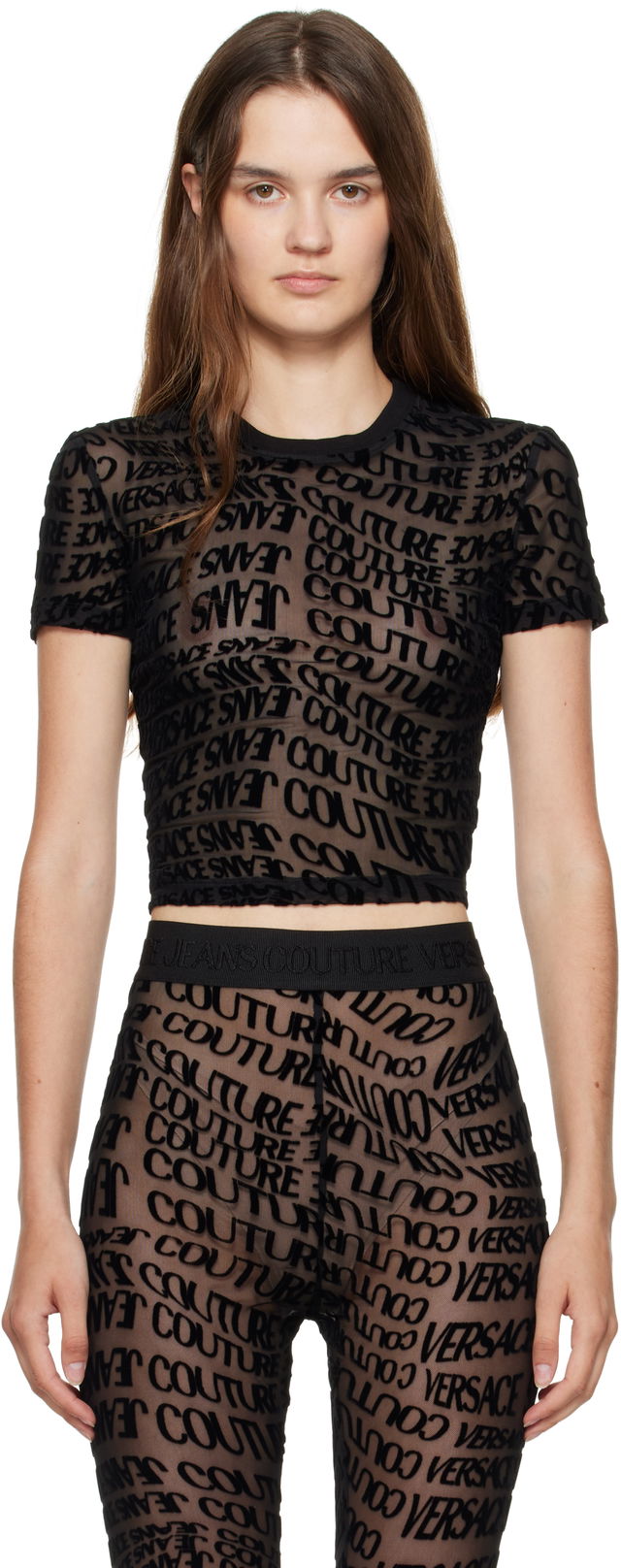 Versace Jeans Couture Tulle Flock Liquify T-Shirt