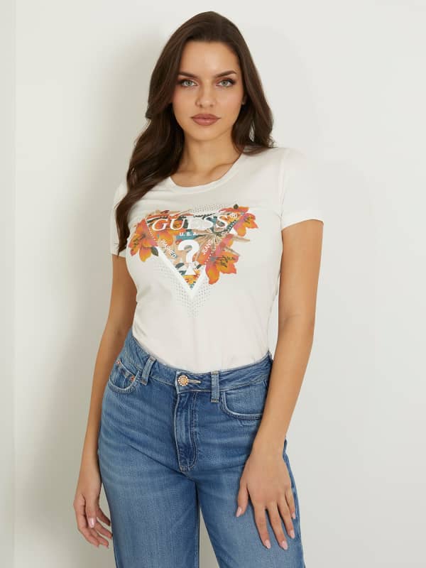 Flower Logo Stretch T-Shirt