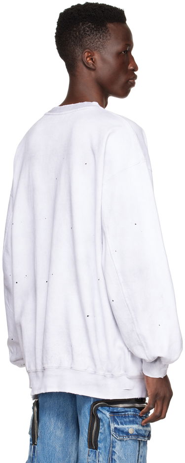 Суитчър We11done We11done Distressed Cotton Sweatshirt Бяло | WD-TS1-22-620-U-WH, 2