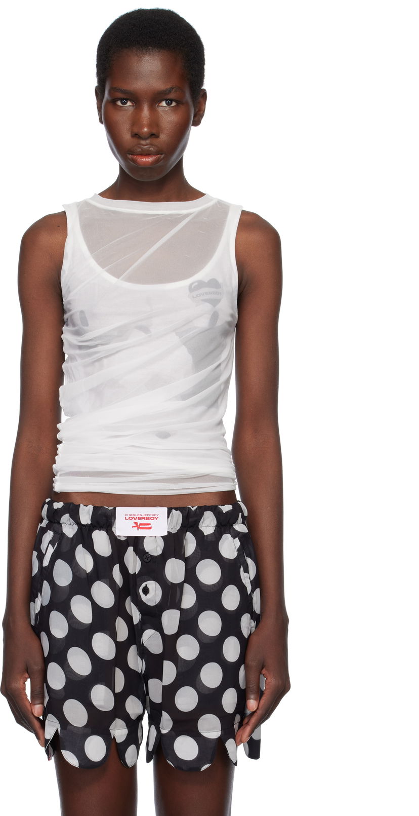 Потник Charles Jeffrey Loverboy Charles Jeffrey LOVERBOY Draped Mesh Tank Top Многоцветен | 54080201