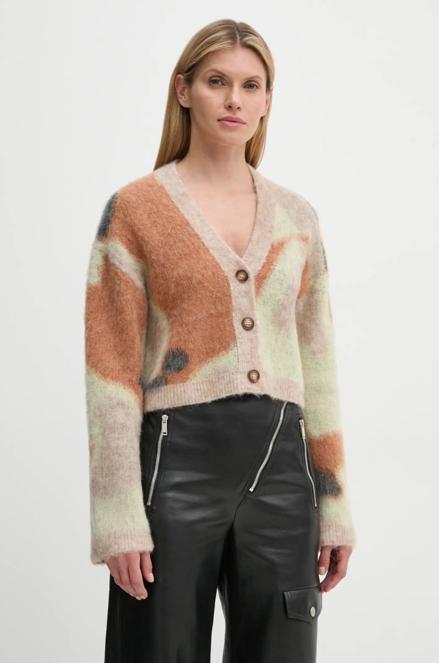 Пуловер Nanushka Abstract Print Cropped Cardigan Кафяво | NW24FWSW44376, 0