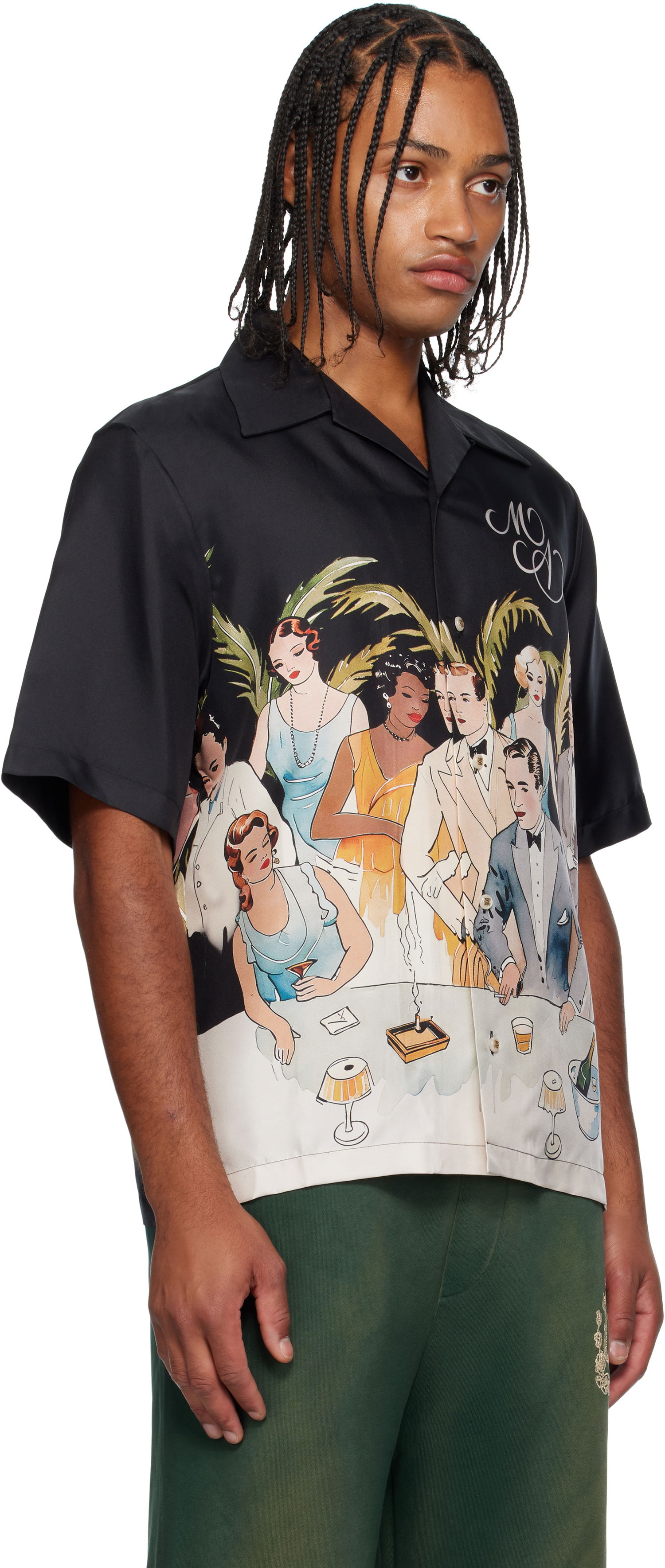 Риза AMIRI AMIRI Bar Scene Resort Shirt Черно | AMSTCA1192, 1