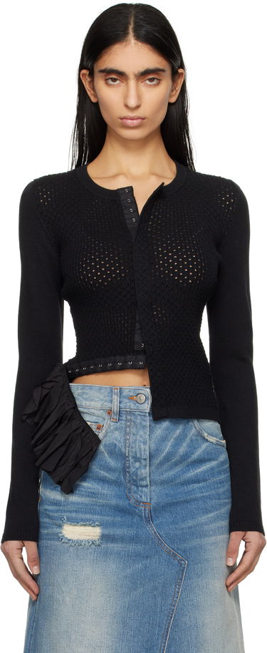Пуловер Maison Margiela MM6 Maison Margiela Detachable Knit Cardigan with Woven Peplum Черно | S52HP0024 M13082, 0
