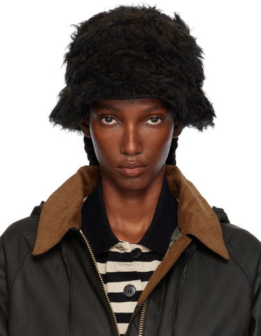 Шапка OUR LEGACY Shaggy Faux-Fur Logo Hardware Bucket Hat Черно | A4258BOB, 0